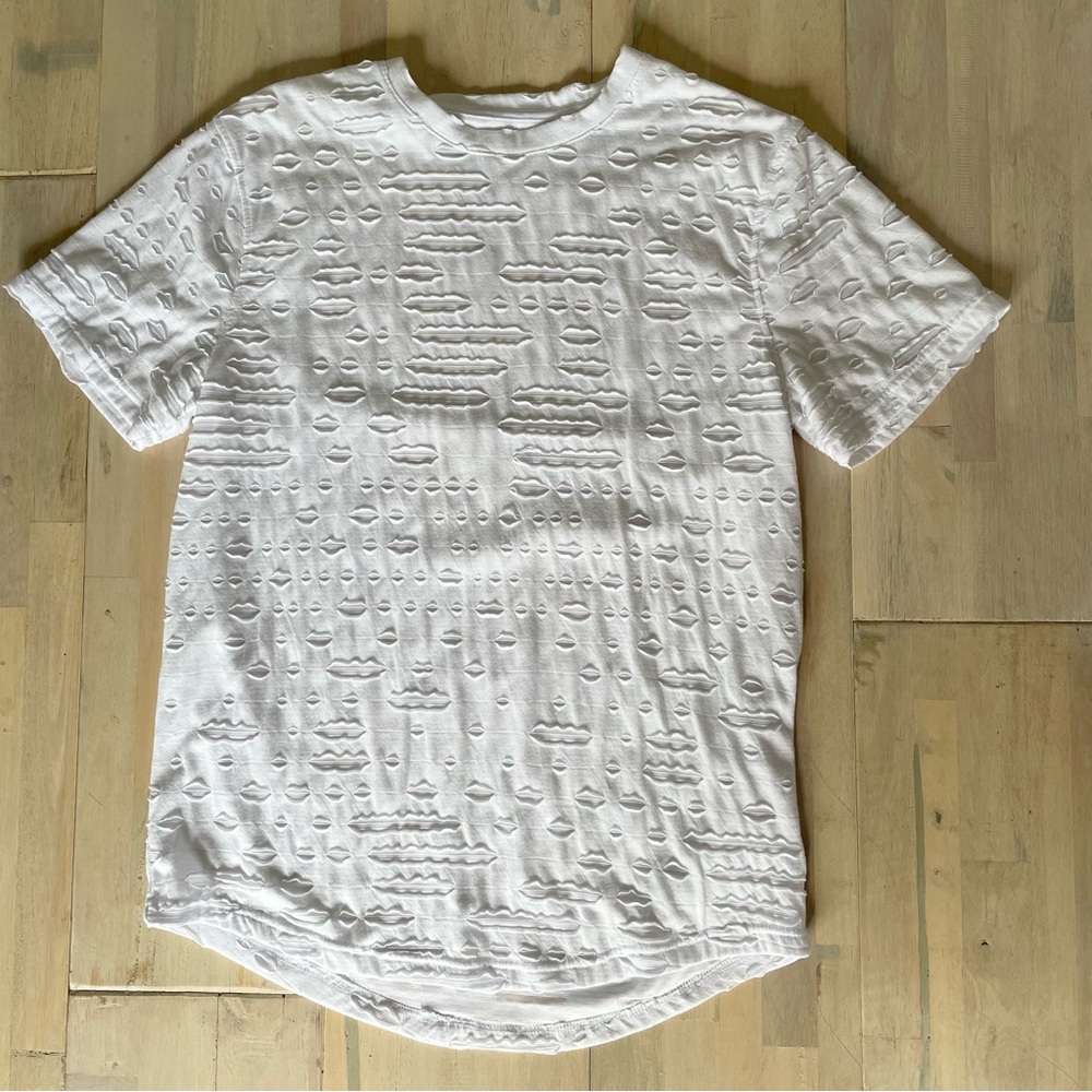 White Textured Short-Sleeve Men's T-Shirt Large Nova Industries